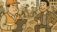 Dowcip: Bezrobotny na budowie szuka roboty…