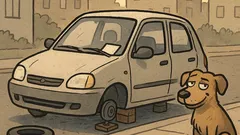 Dowcip: Zostawili psa w aucie na noc…